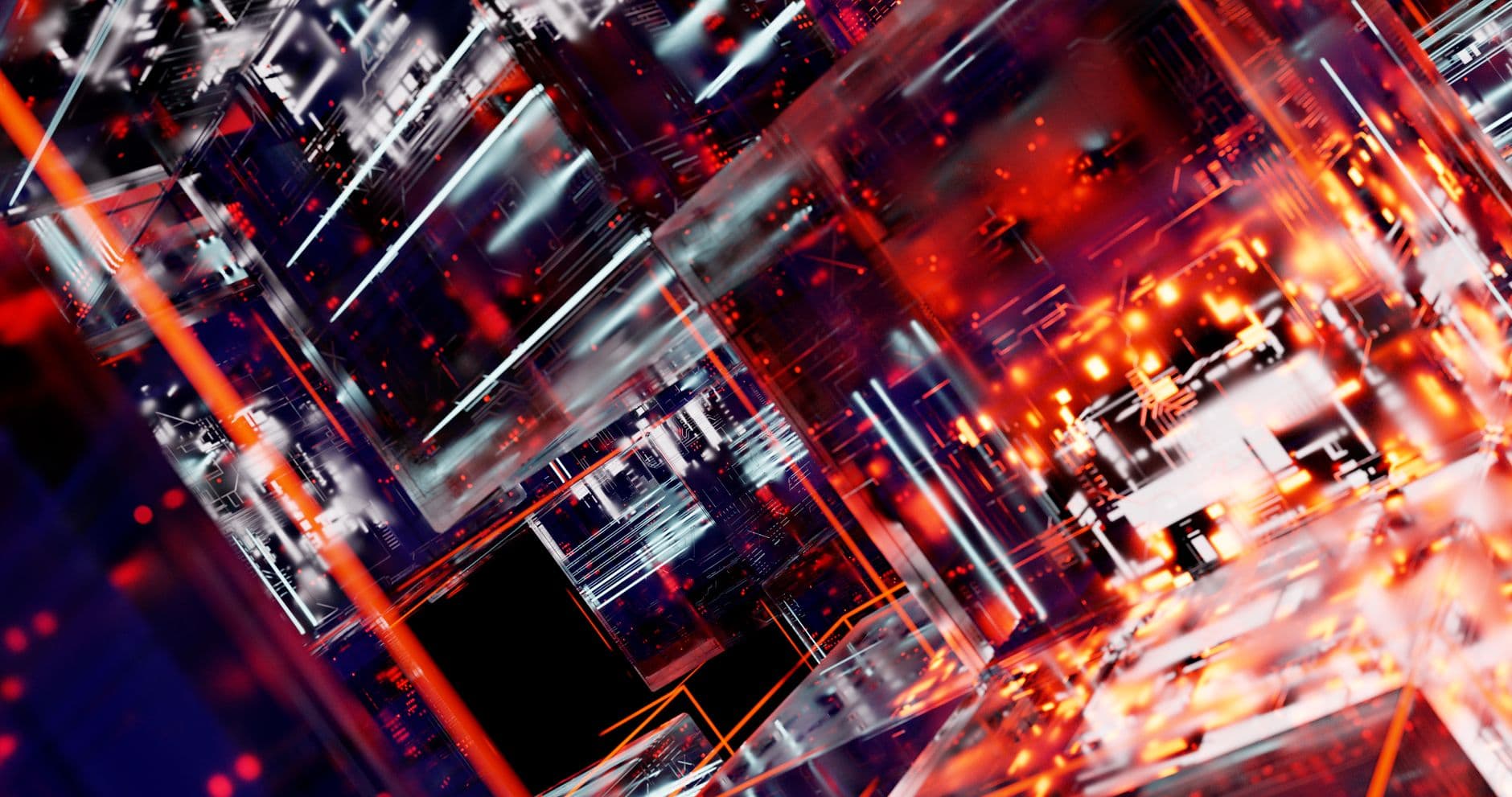 VPS Hosting for AI Startups — Abstract futuristic cyber landscape with digital matrix and glowing lights.