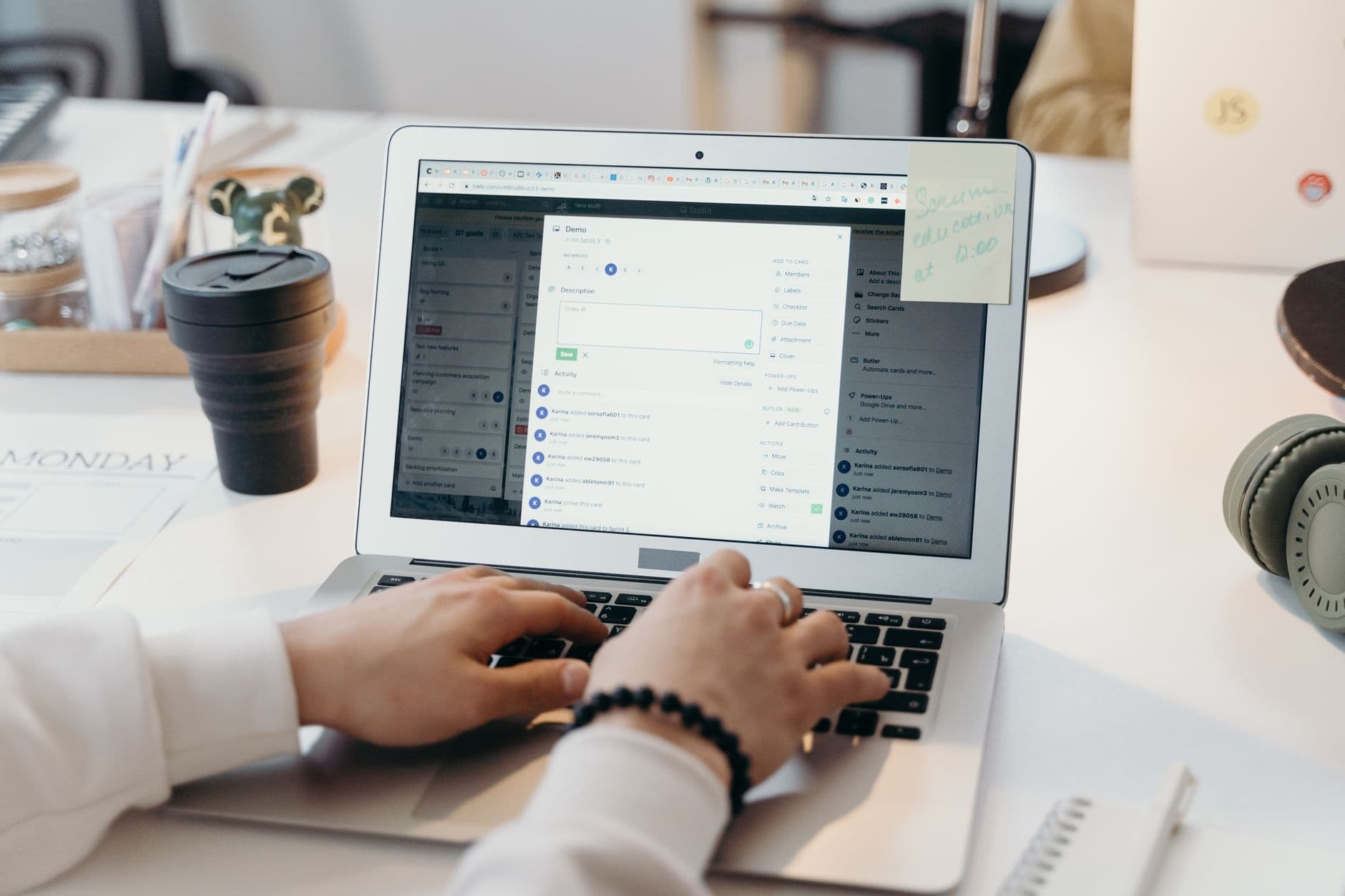 Email Marketing — A person typing on a laptop in a bright, modern office setting, showing productivity and technology.